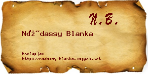Nádassy Blanka névjegykártya